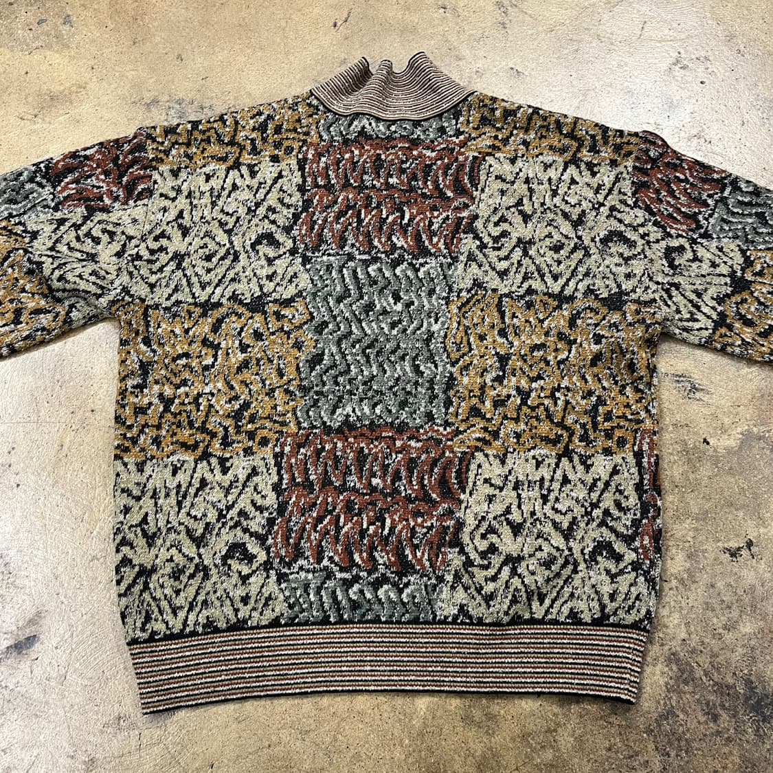 [정품/L] 빈티지 패턴 하프넥 니트 스웨터 b16 상품이미지4