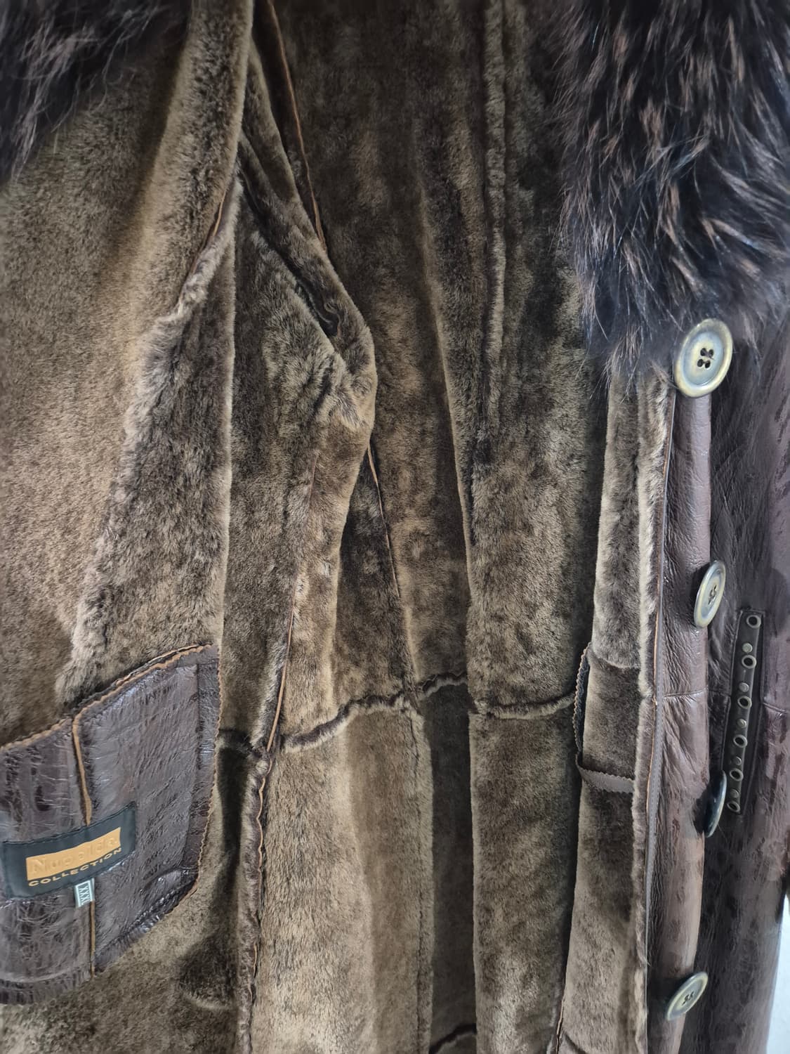 [3XL]Nupelda 여자 빈티지 롱 무스탕코트 상품이미지4