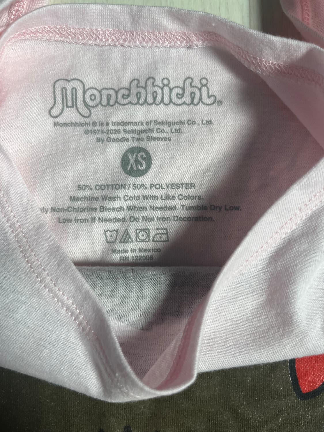 공식 몬치치 핑크 티셔츠 XS (새제품) 상품이미지2