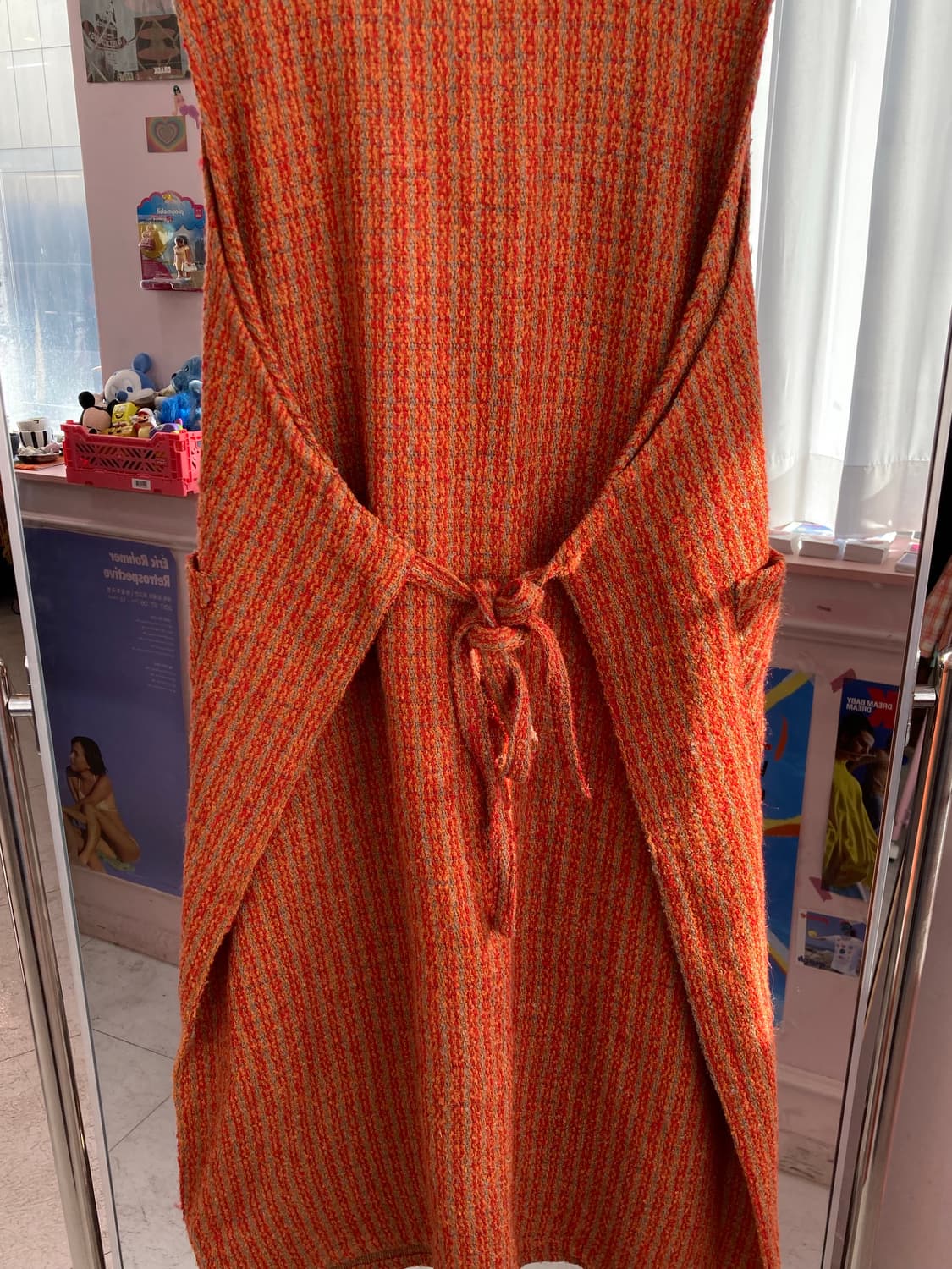 빈티지 오렌지 포켓 나시 니트 원피스 상품이미지6