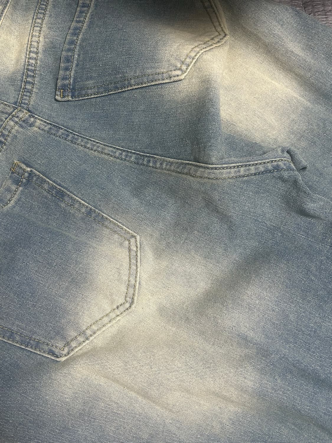 사이드 핀턱 와이드 청바지 연청 상품이미지2