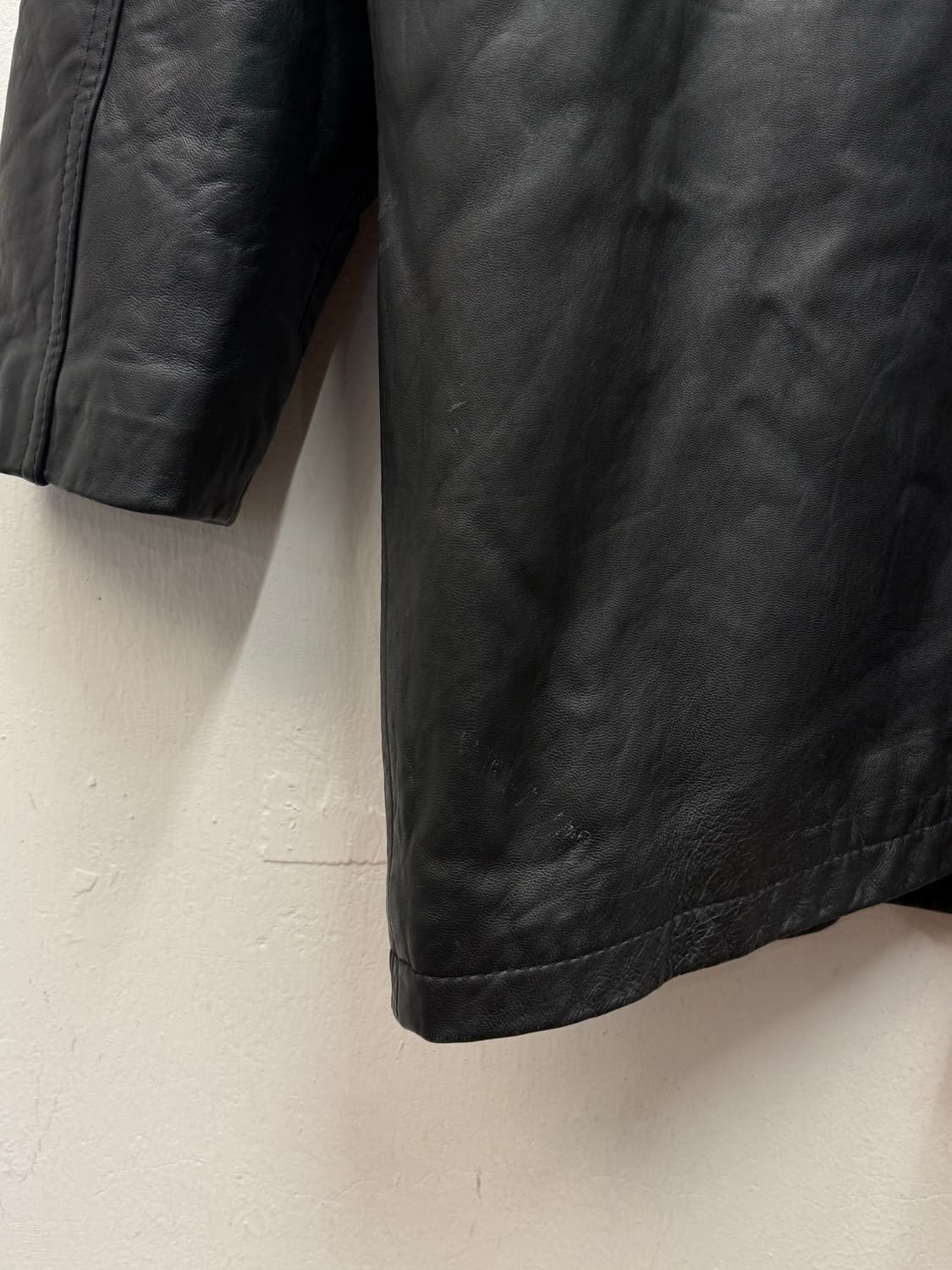 90s Vintage Leather Car Coat 상품이미지6