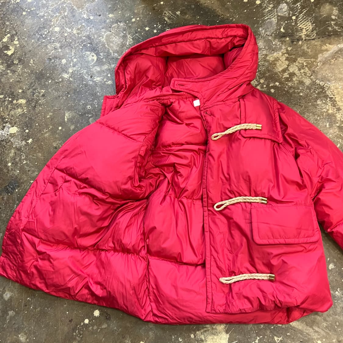 HAE 146 토글단추 오버핏 구스다운 패딩점퍼 떡볶이단추 남여공용 상품이미지3