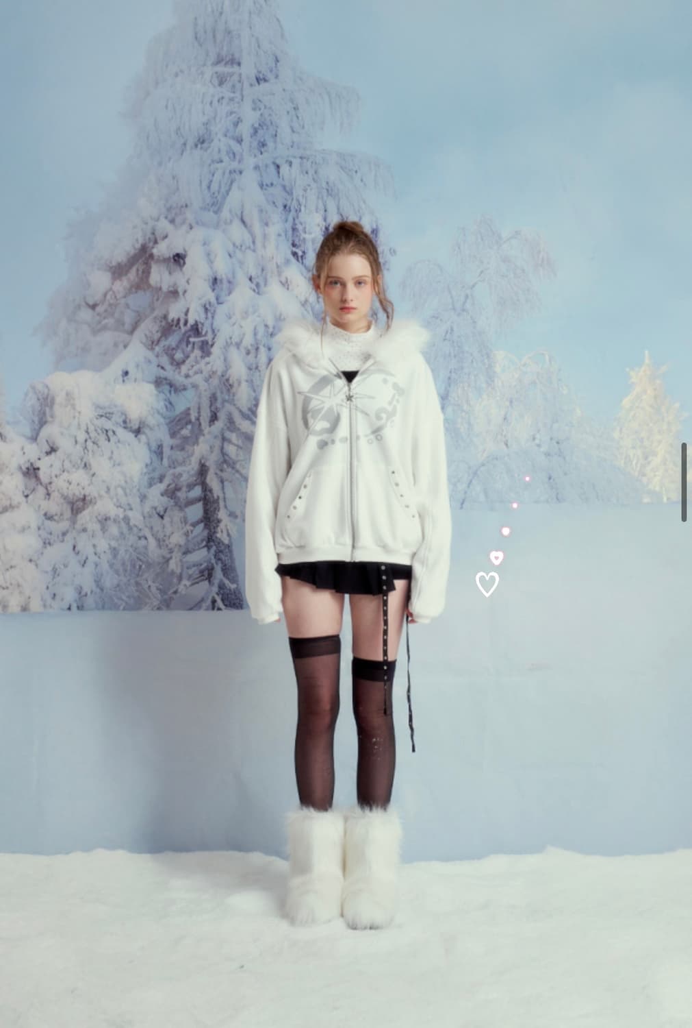 드라이로즈 FUR TRIMMED HOOD ZIPUP (WH) 상품이미지3