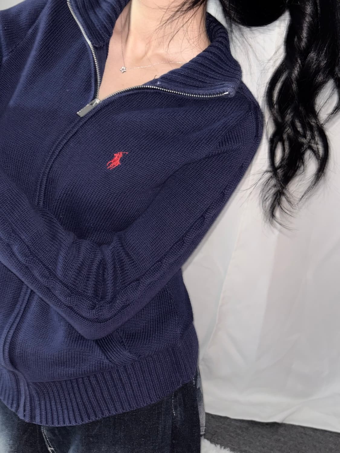 🐰폴로 랄프로렌 빈티지 사이드라인 꽈배기 데일리 유니크 니트 집업♥️ 상품이미지1