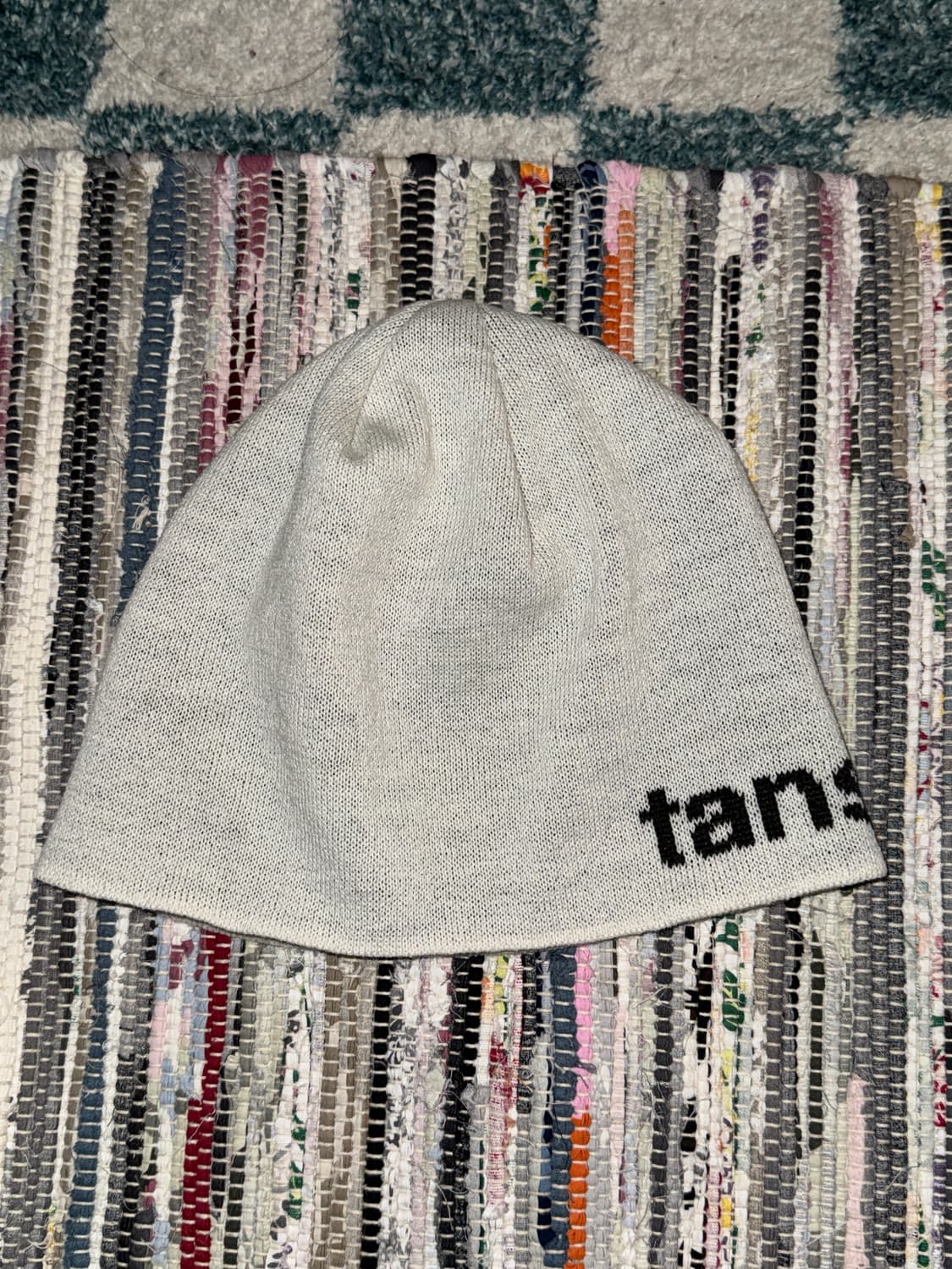 탄산마그네슘 자가드 혼 로고 비니 아이보리 상품이미지3