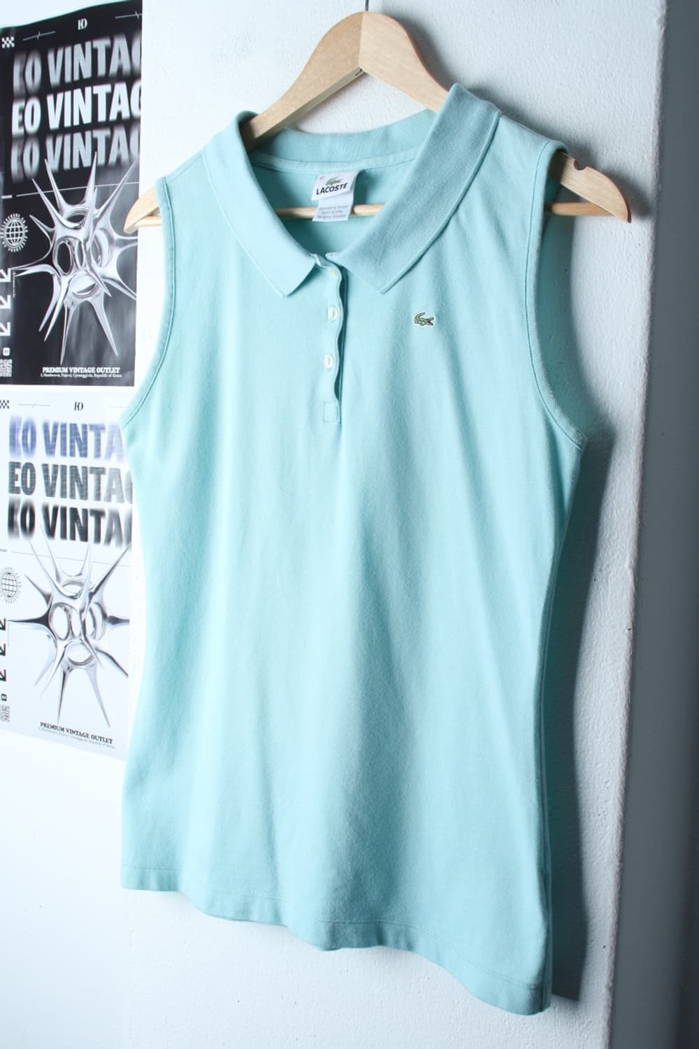 W(L-XL) 라코스테 반팔 카라 티셔츠 민소매 연블루-H30348 상품이미지1
