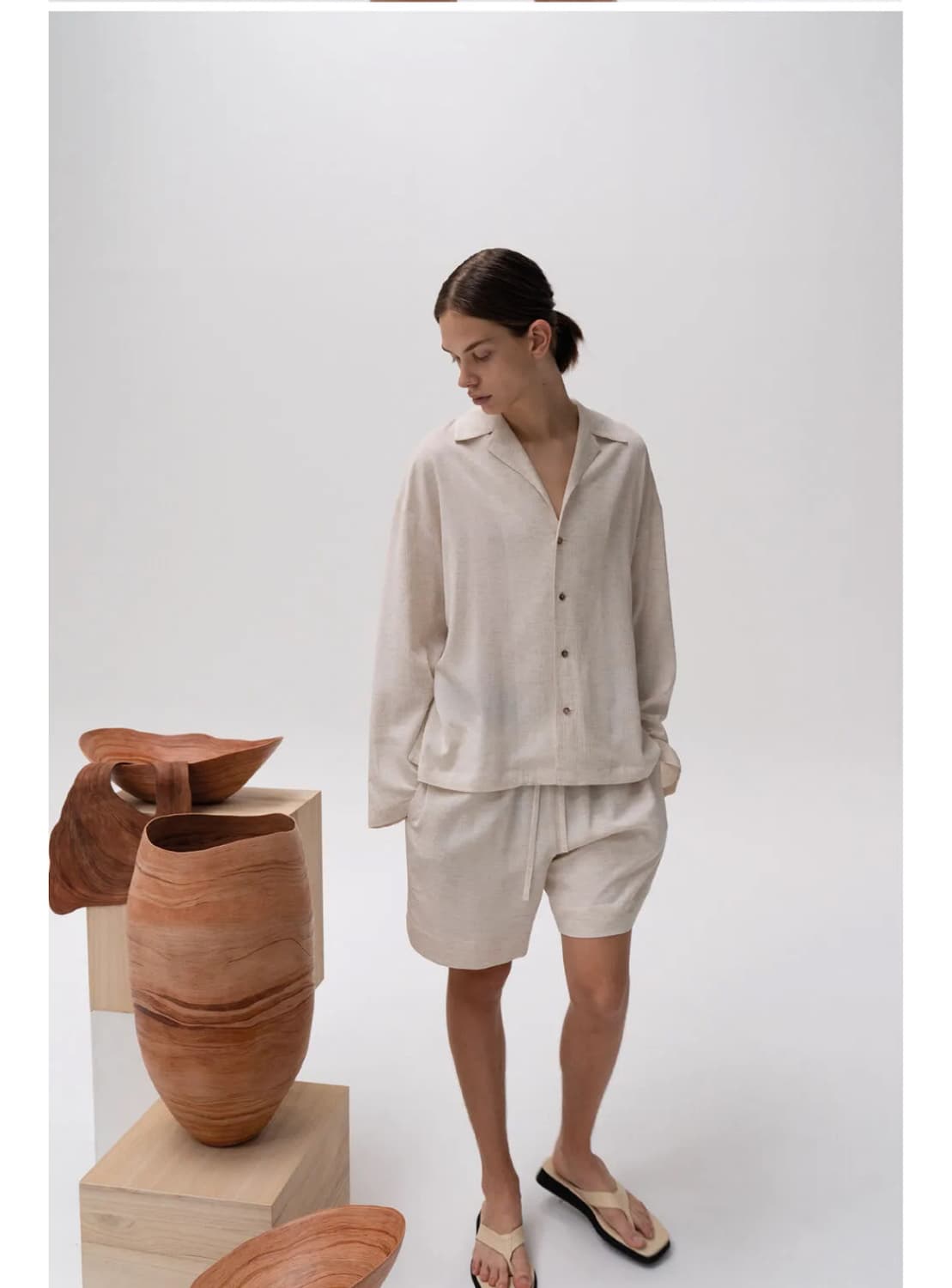 르셉템버(LE17SEPTEMBRE) 린넨 셔츠반바지 셋업 상품이미지2