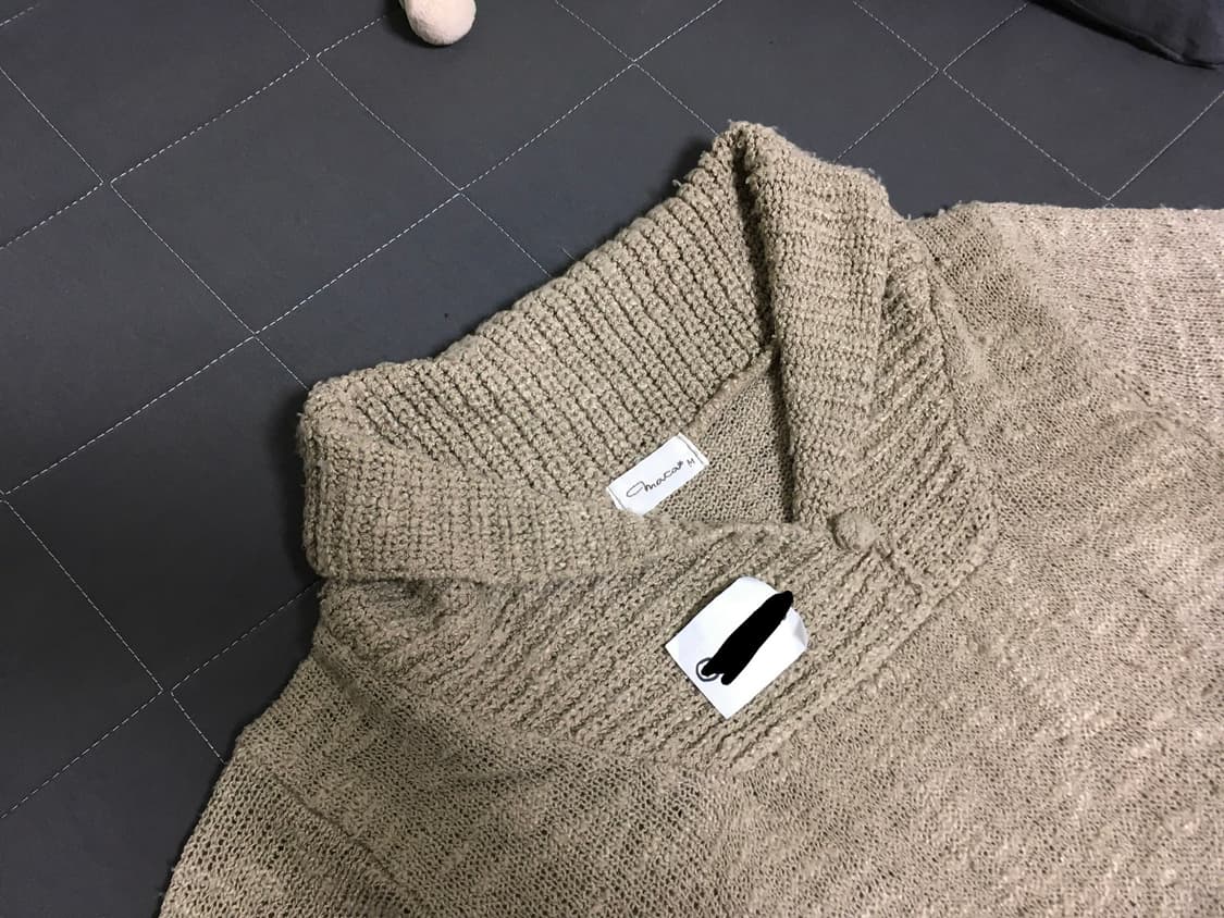 코코아 단추 포인트 반팔 니트 상품이미지1