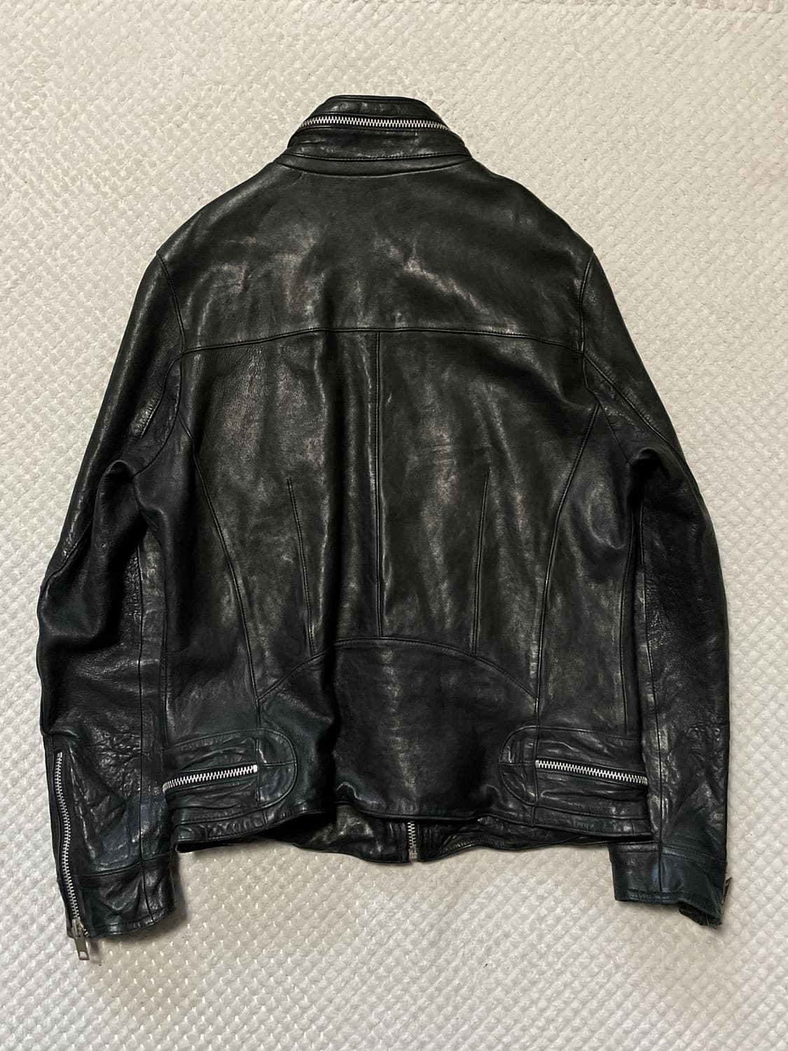 웨스턴 무드 램스킨 양가죽 바이커 레더 자켓 상품이미지2