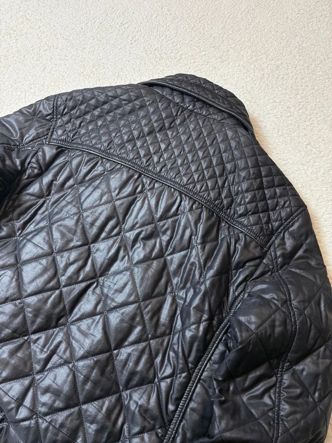 버버리 00's Y2K 하이넥 가죽 배색 퀼팅 자켓 PN6858 상품이미지7