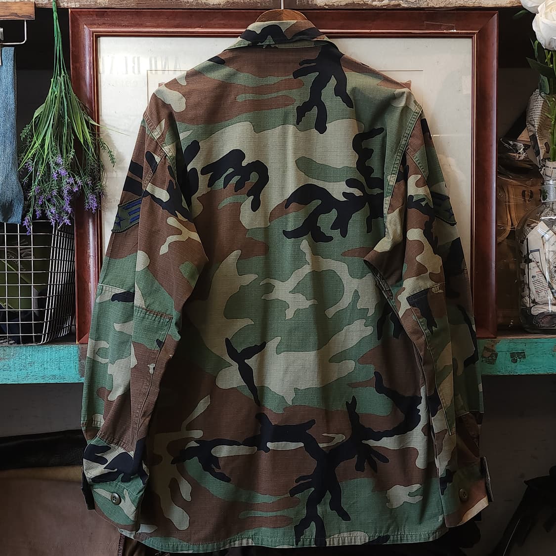 90s 미군 BDU 카모셔츠 우드랜드 에어포스 미디움 레귤러 상품이미지2