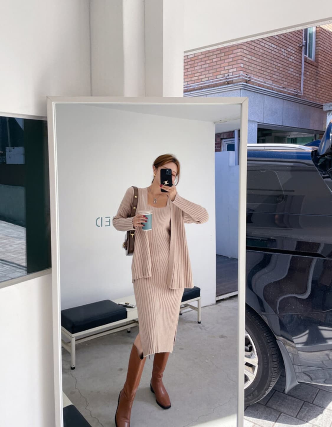 니트 롱원피스 가디건세트 상품이미지6