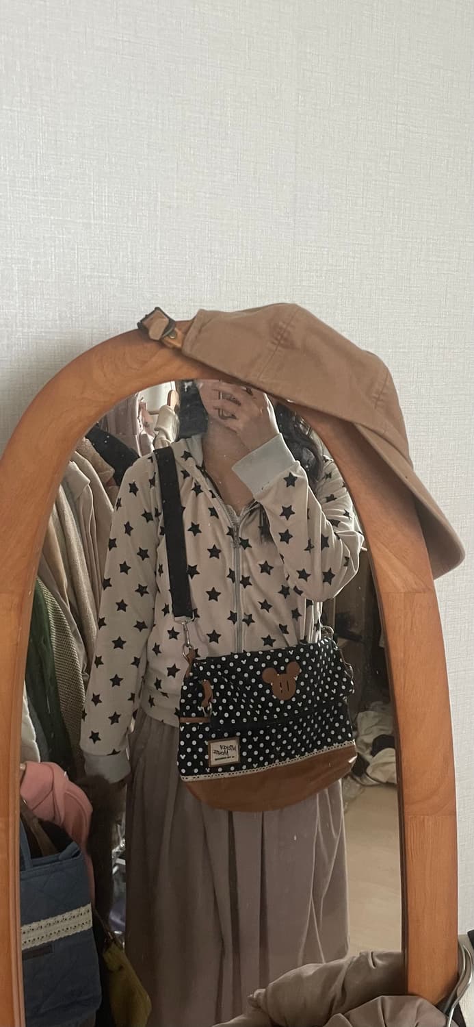 모리걸 빈티지 미키 도트 크로스백 🐭🖤🤎 상품이미지4