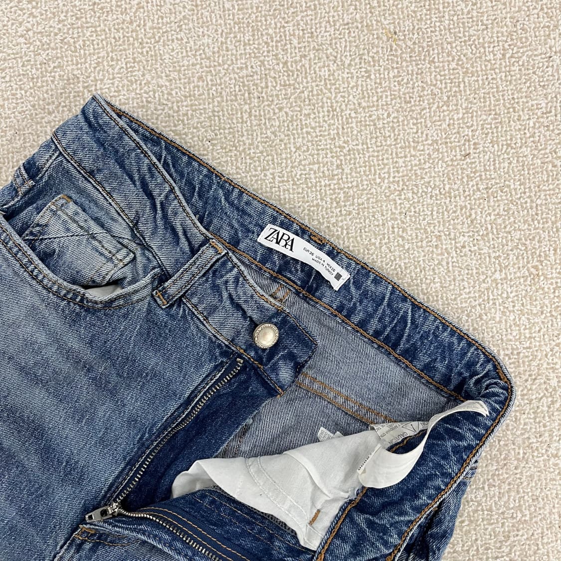 [36] 자라 하이웨스트 여성 스트레이트 데님 청바지 0119M1 상품이미지2