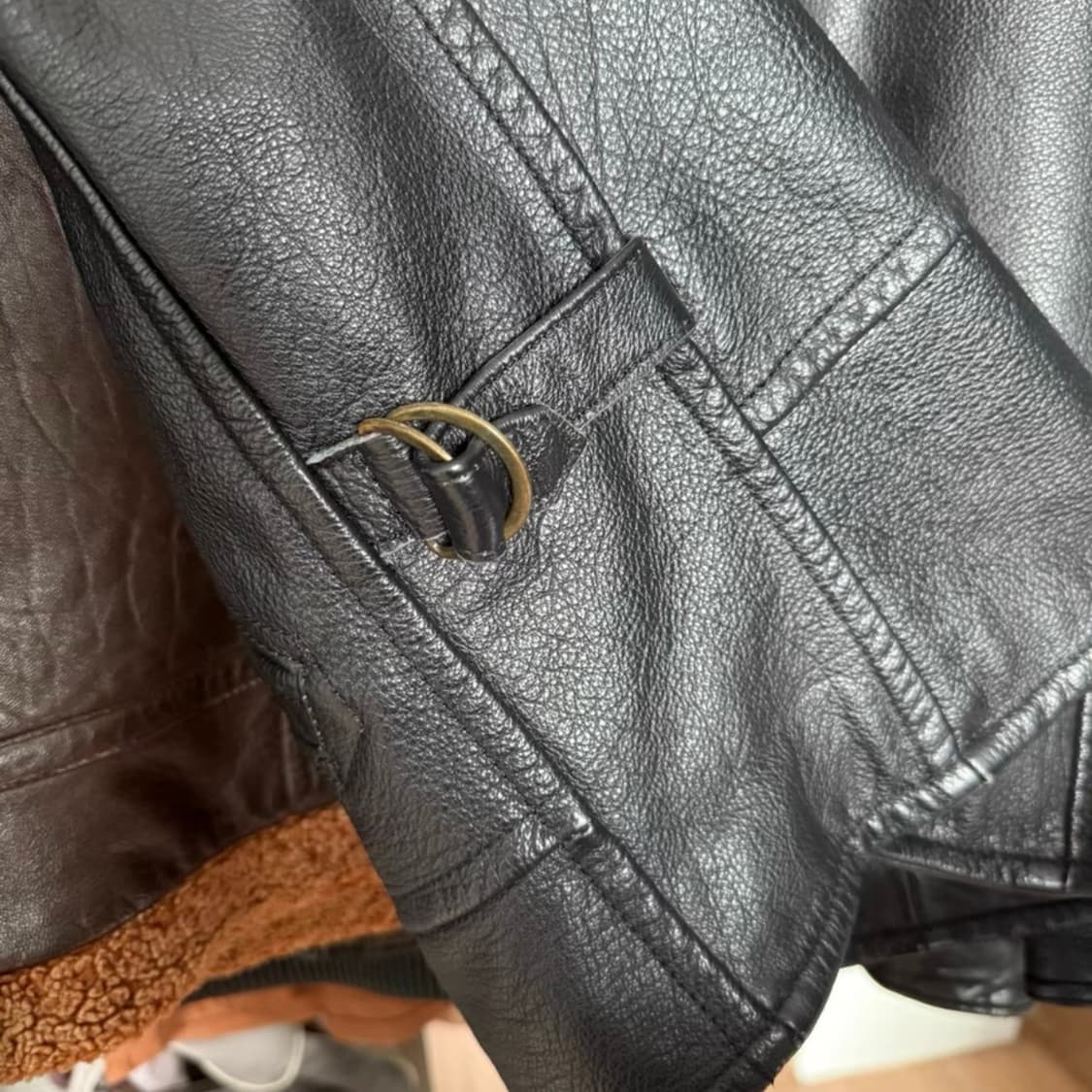 [AVIREXFLY] 아메리칸 레트로 카우하이드 칼라 레더 자켓 상품이미지4