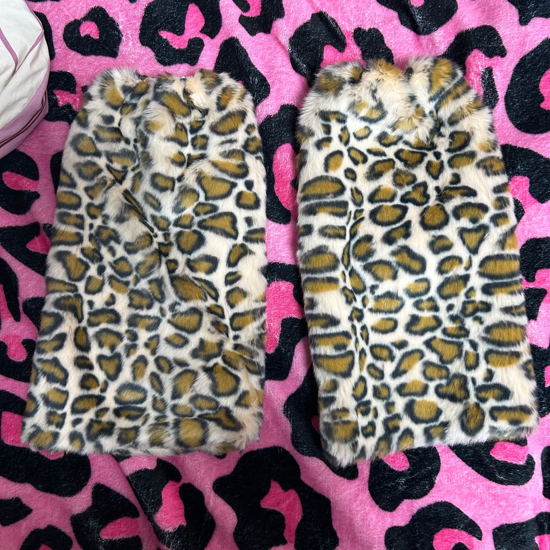 갸루 호피 레오파드 퍼 레그워머  상품이미지1