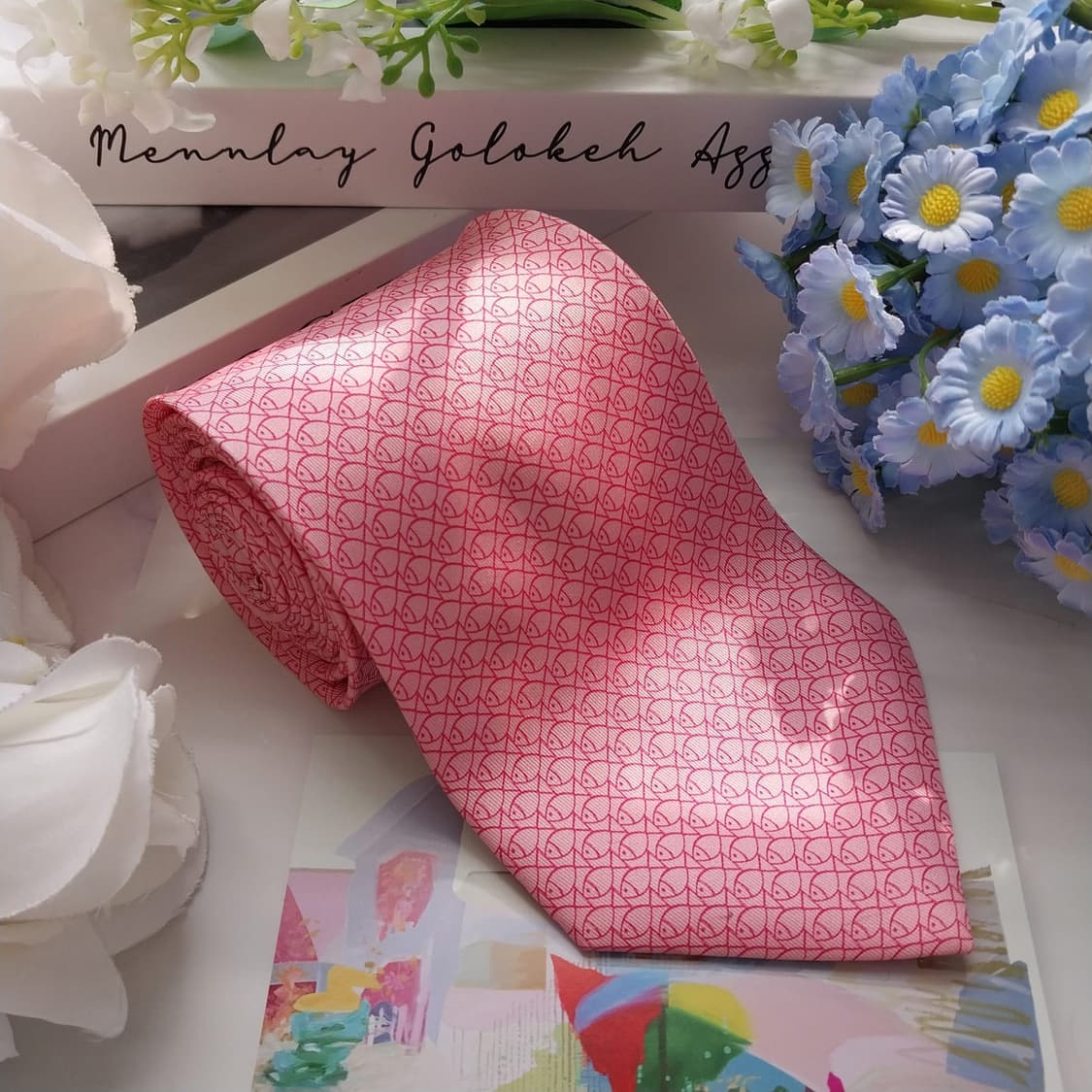 살바토레 페라가모 물고기 모티브 넥타이 9.5cm A등급 K2427
 상품이미지2