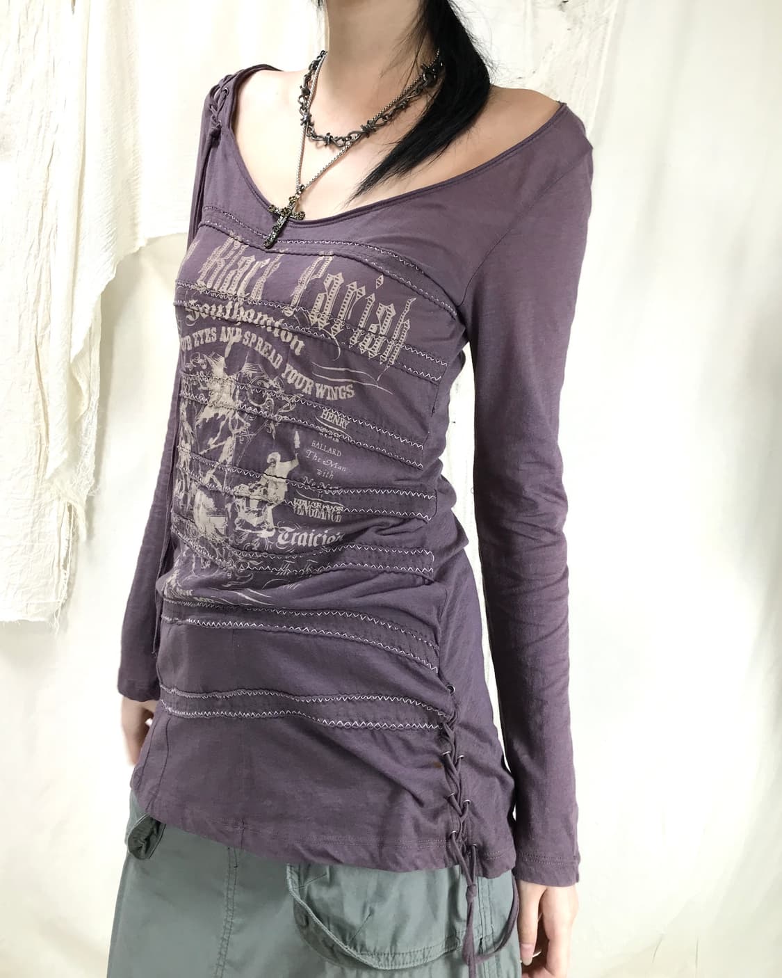 Salvage Rope Detail Grunge Sleeve 상품이미지3