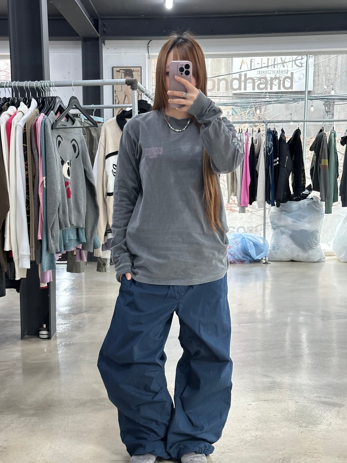 스투시 스컬로즈 피그먼트워시드 롱슬리브긴팔티 상품이미지2