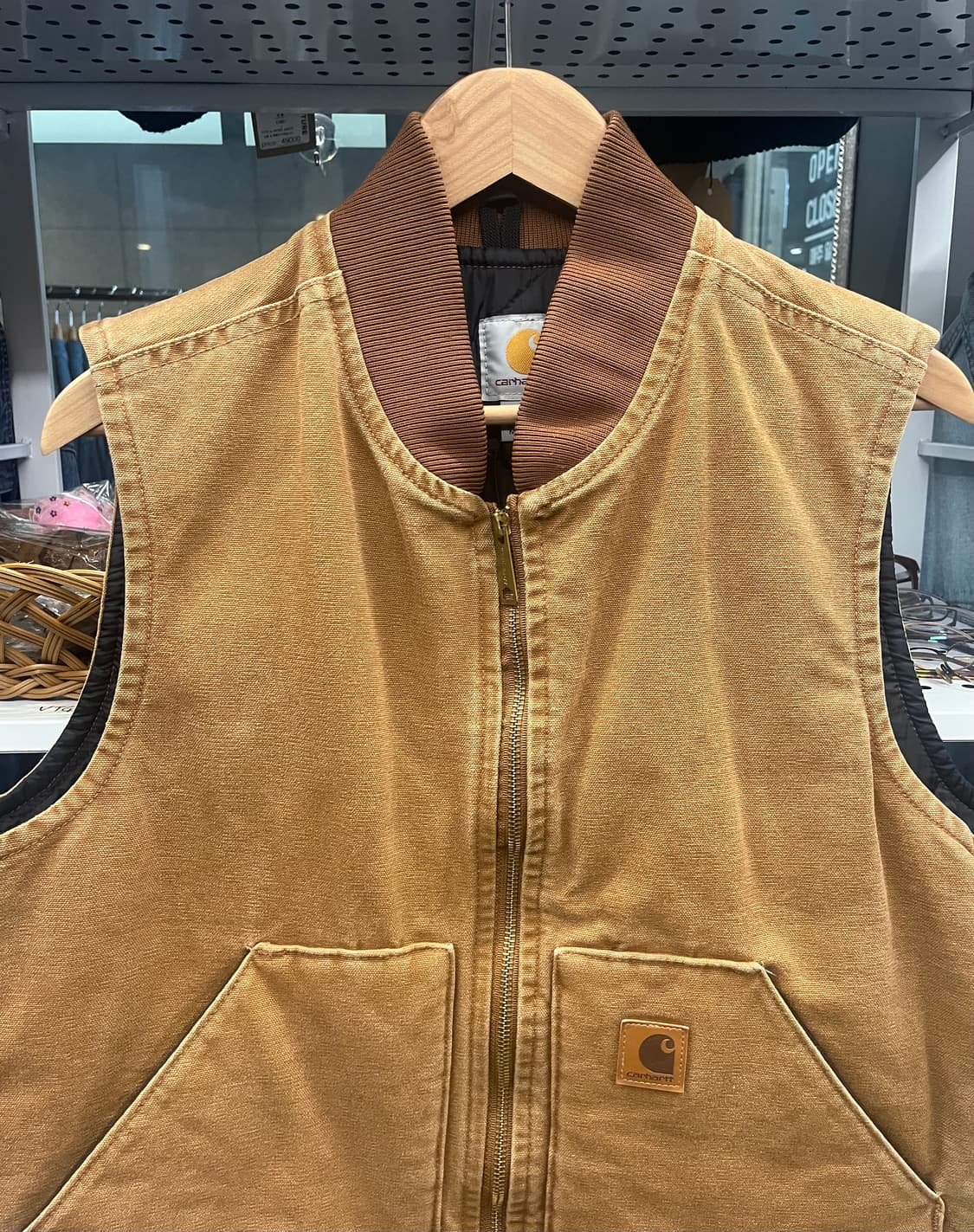 10s 칼하트 브라운 퀼팅 조끼 자켓 상품이미지2