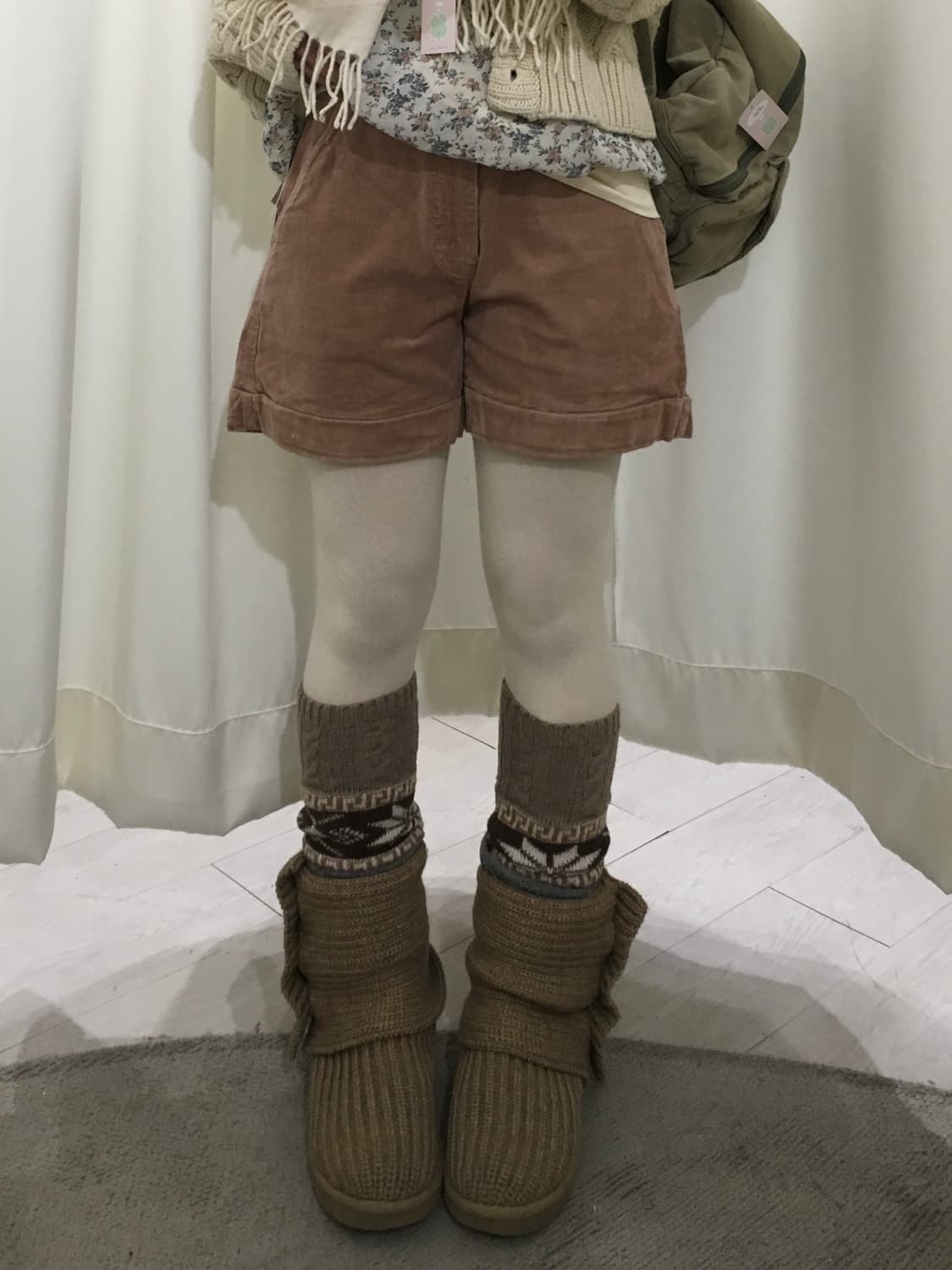 peach corduroy half pants 상품이미지2