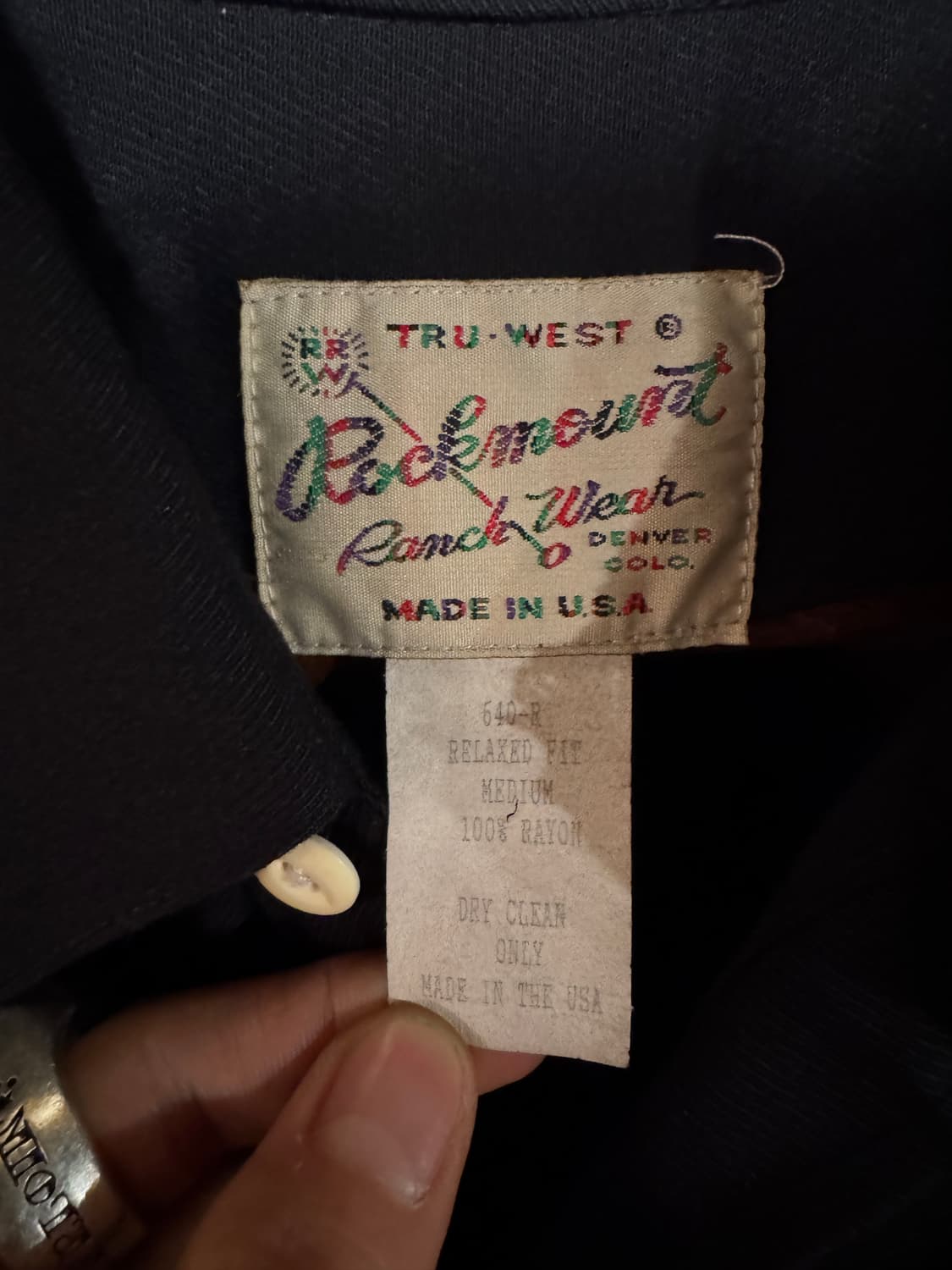 60s 락마운트 레이온 웨스턴셔츠 (42) 상품이미지5