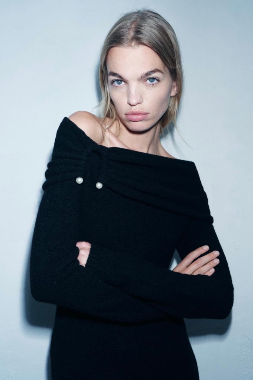 드레이프 오프숄더 미니원피스 상품이미지2