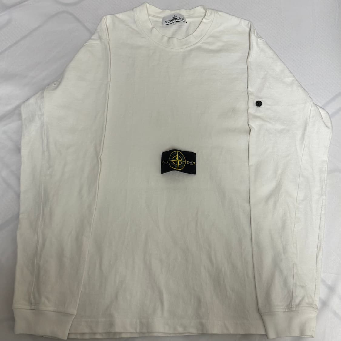 [L]스톤아일랜드 화이트 롱슬리브 맨투맨 상품이미지2
