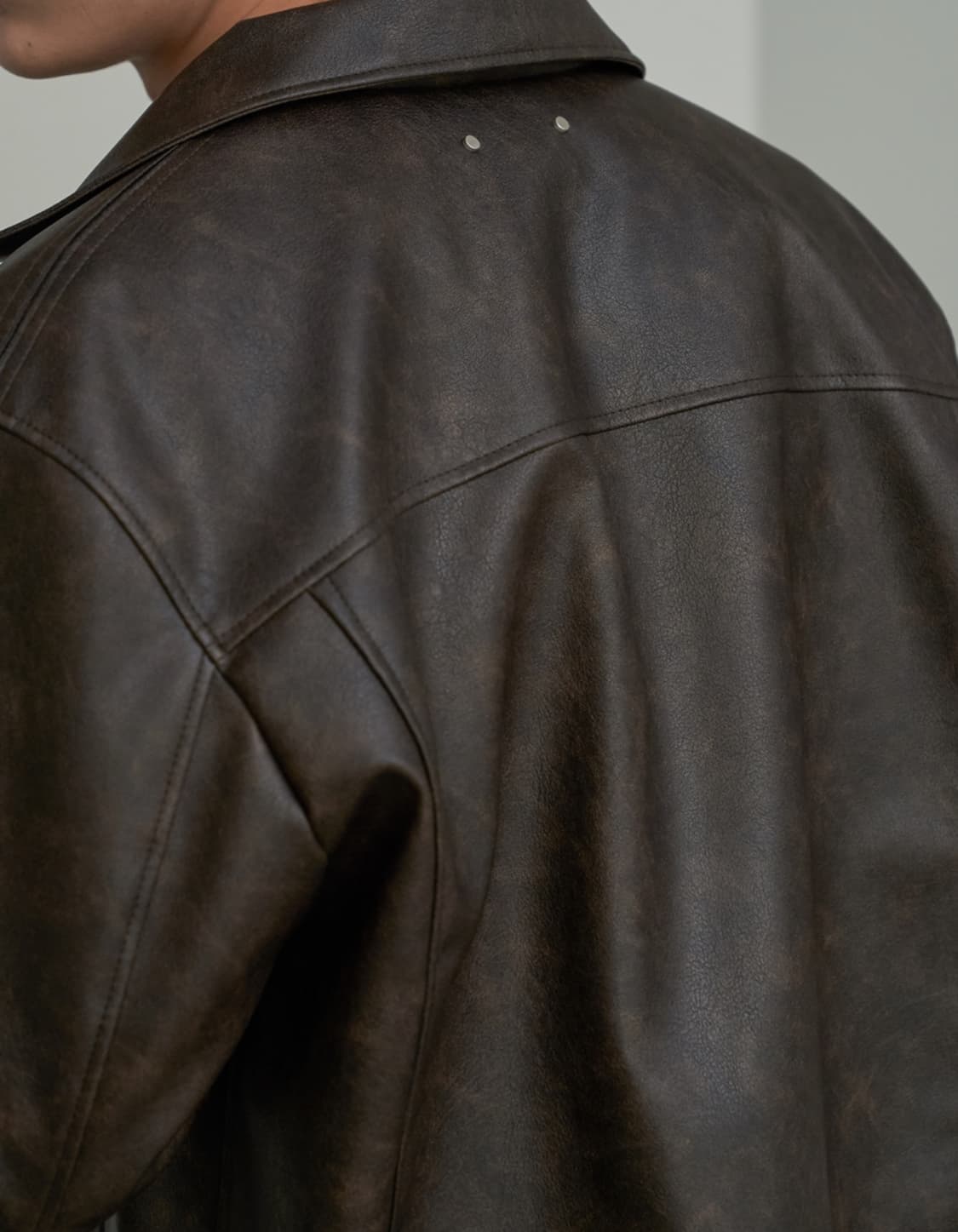 스페로네 더블 라인 트러커 크랙 자켓/브라운 상품이미지8