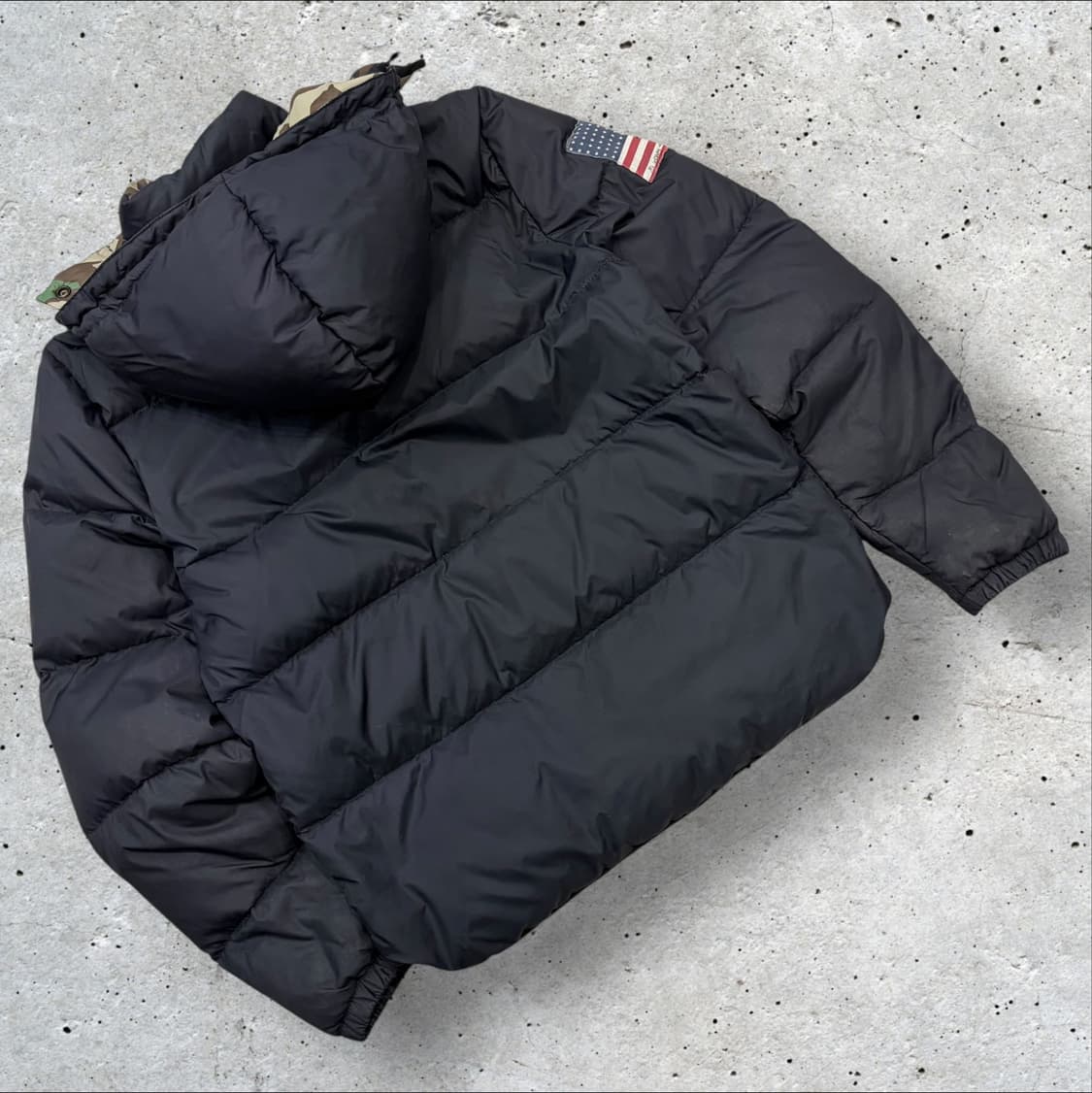[M] 폴로 데님앤 서플라이 블랙 다운 패딩 점퍼 카모 D4 상품이미지2