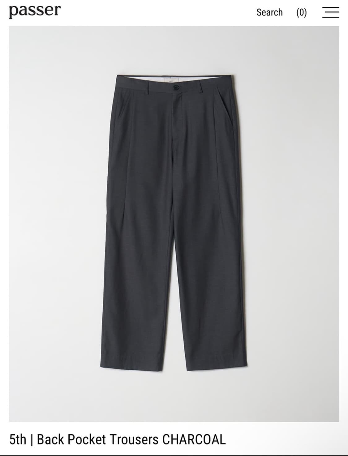 L 파세르 백포켓 트라우저 차콜 판매합니다 상품이미지1