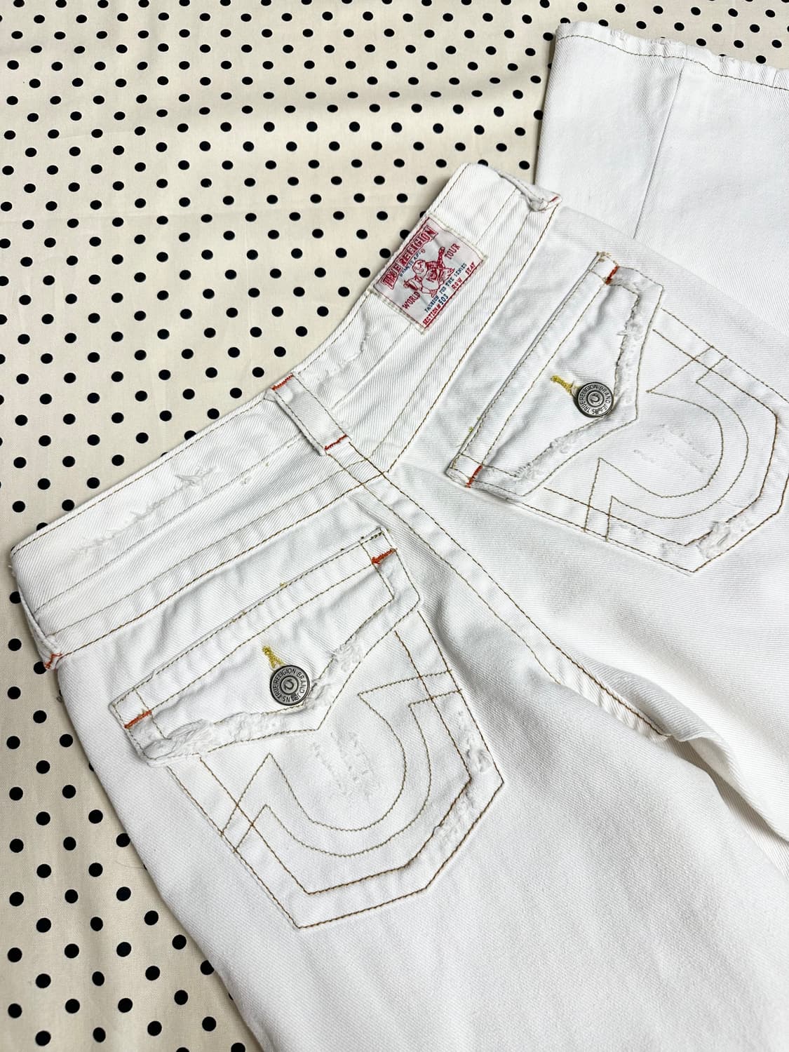 트루릴리전 부츠컷 화이트 데님팬츠 상품이미지5