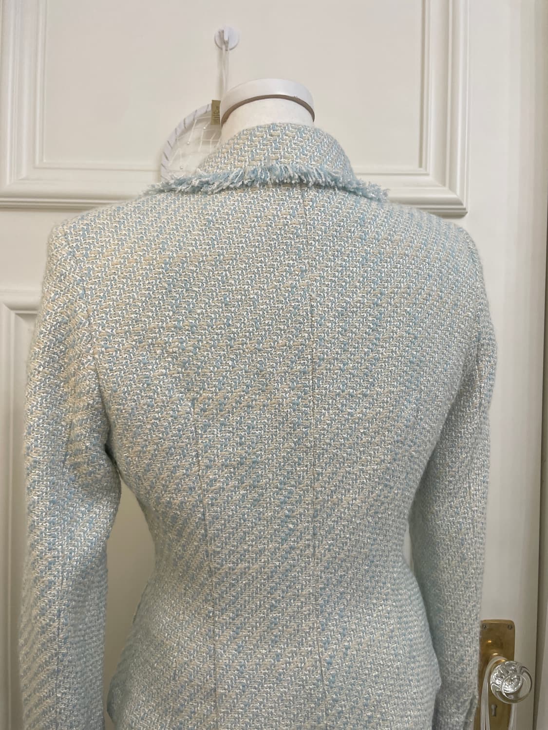 mint beige tweed one-button jacket 상품이미지6