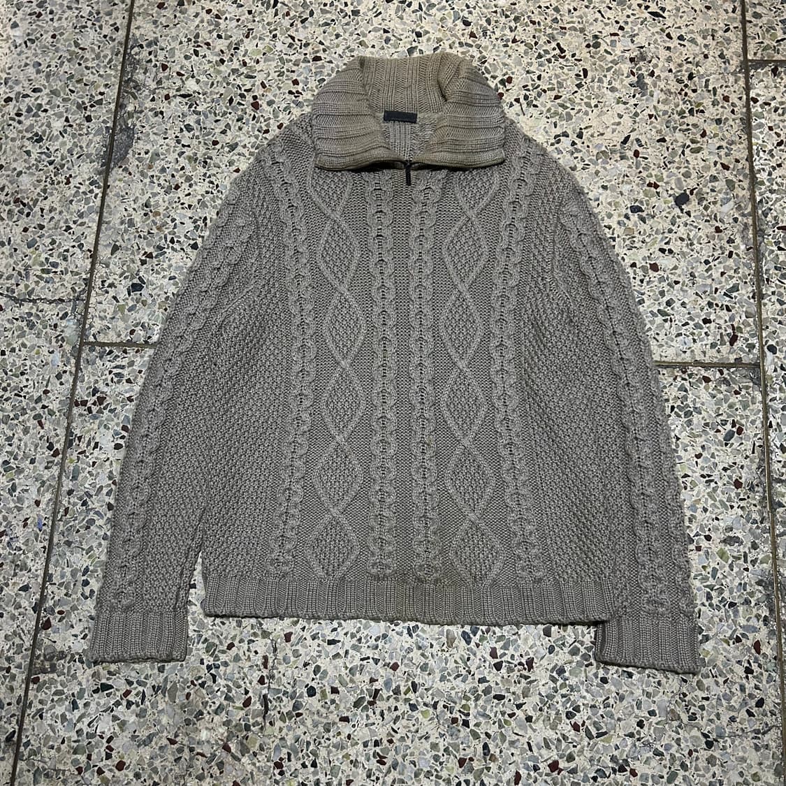 아이스 버그(iceberg) 숄카라 헤비코튼 니트 상품이미지1