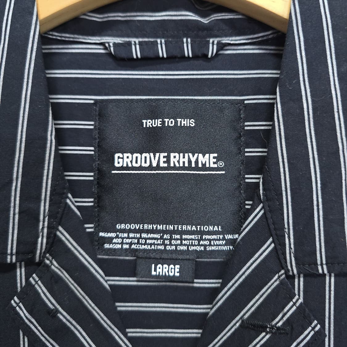 그루브라임(GROOVE RHYME) 스트라이프 반팔 셔츠 100 상품이미지4