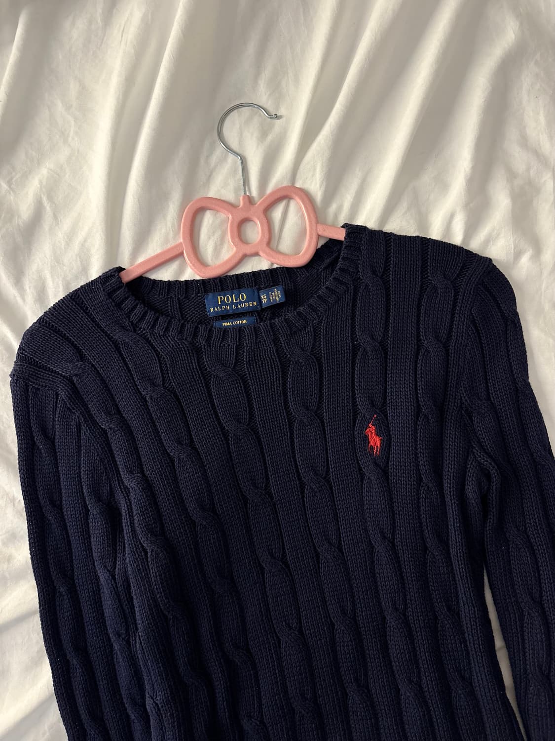 폴로 네이비 꽈배기 니트 상품이미지3