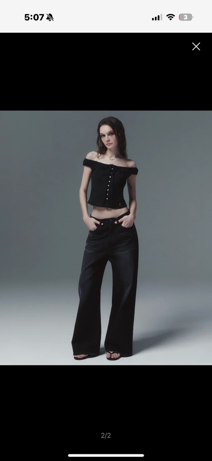 새상품) 이네기 파예 스트랩 블라우스 상품이미지2