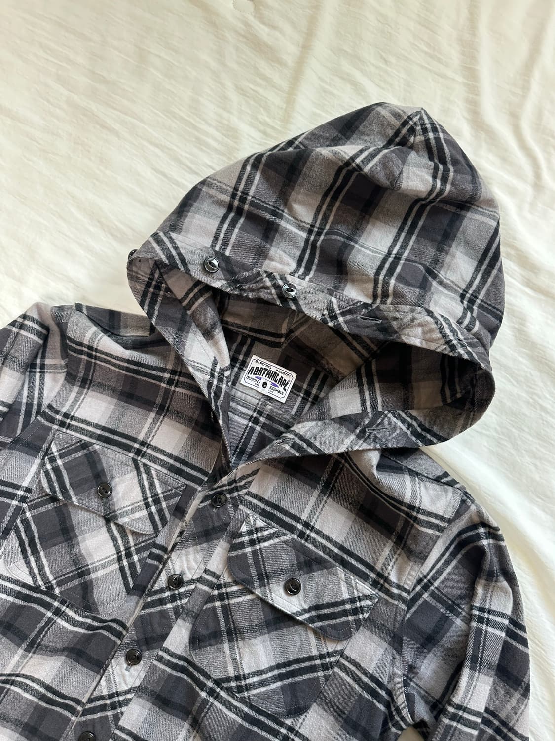 베이프 체크 후드셔츠 상품이미지1