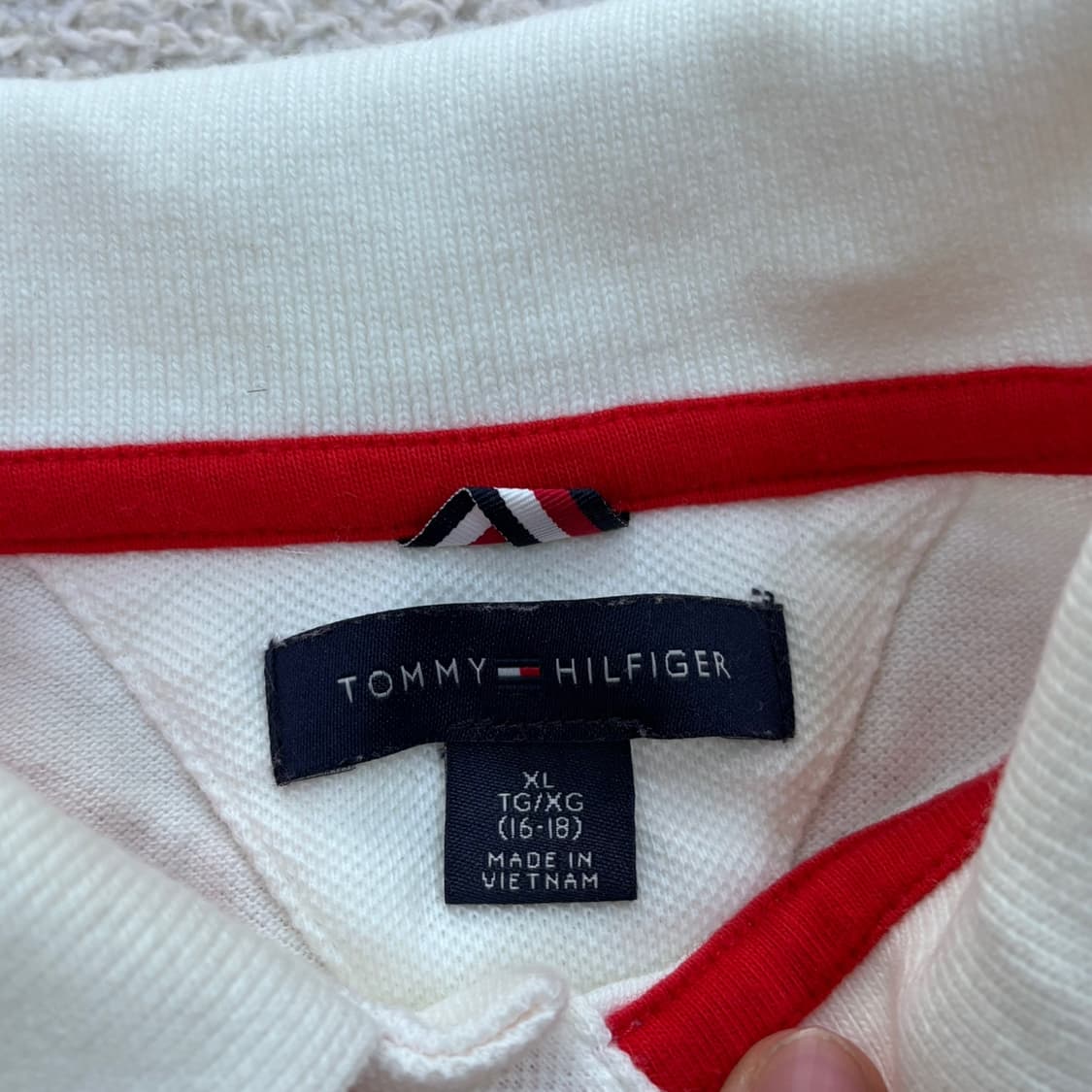 XL 타미힐피거 배색 반팔 카라 티셔츠 0410E 상품이미지3