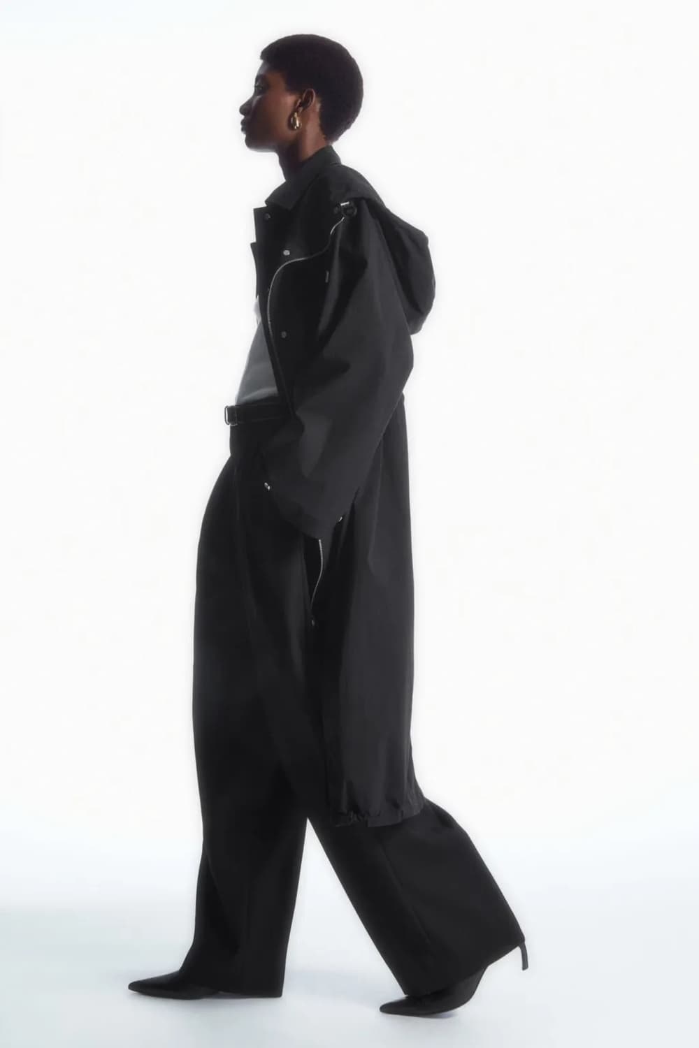 코스 오버사이즈드 레이어드 파카 블랙 상품이미지3