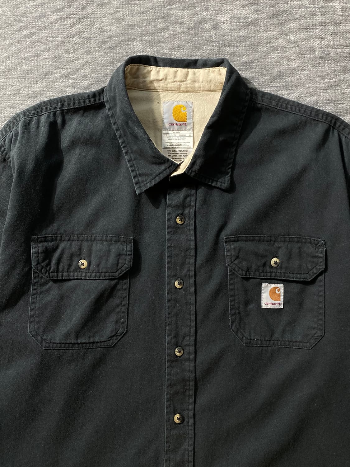 [XL] Carhartt 칼하트 블랙 코튼 반팔 셔츠 상품이미지2