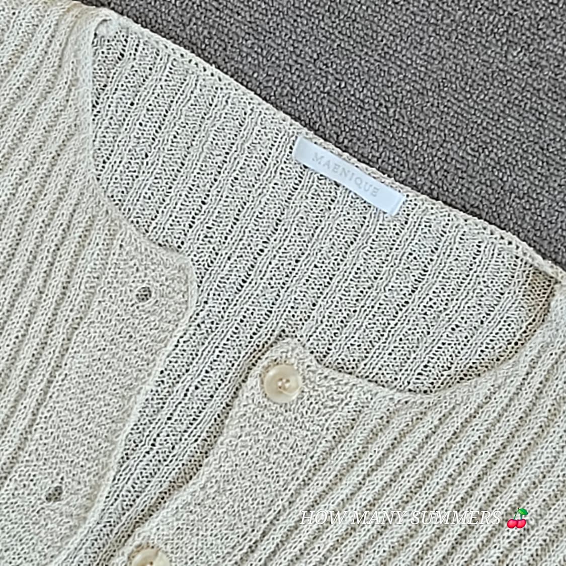 매니크(MAENIQUE) 아이보리 시스루 골지 가디건 상품이미지2