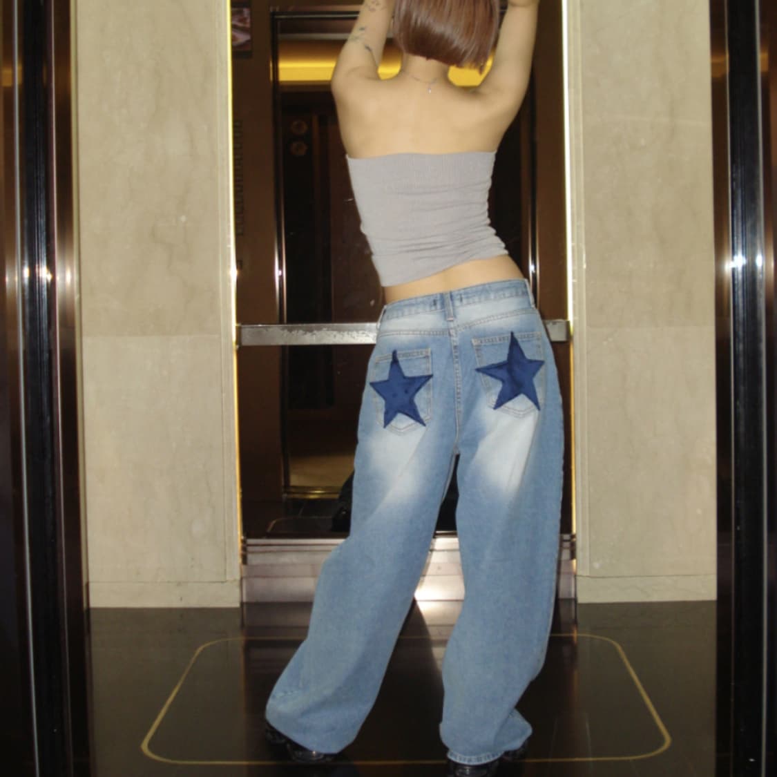 석마이키스(SUCK MY KISS) 포켓패치 데님팬츠 66 새상품 상품이미지1