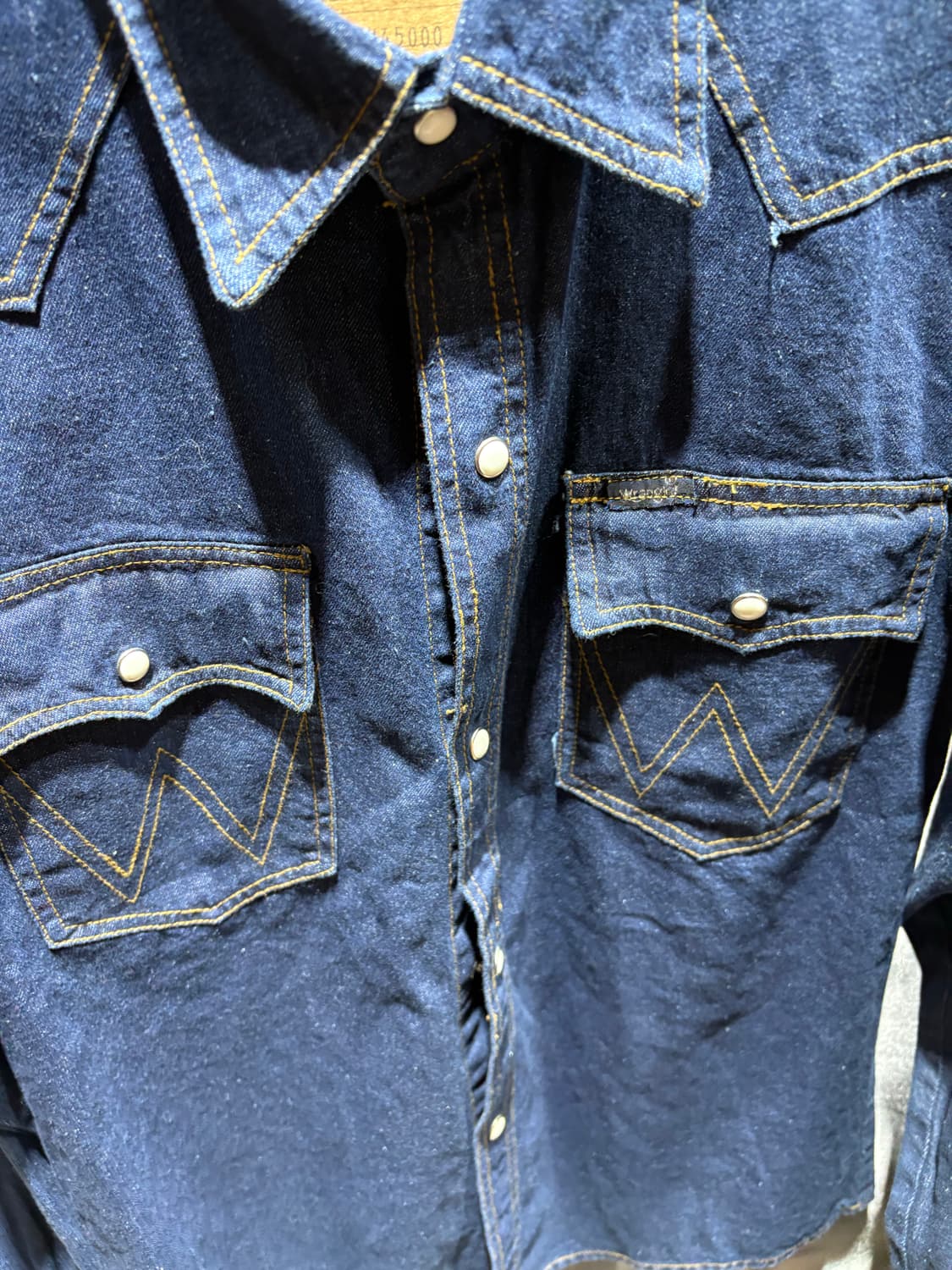 M Wrangler 랭글러 투포켓 웨스턴 생지 데님셔츠 상품이미지4