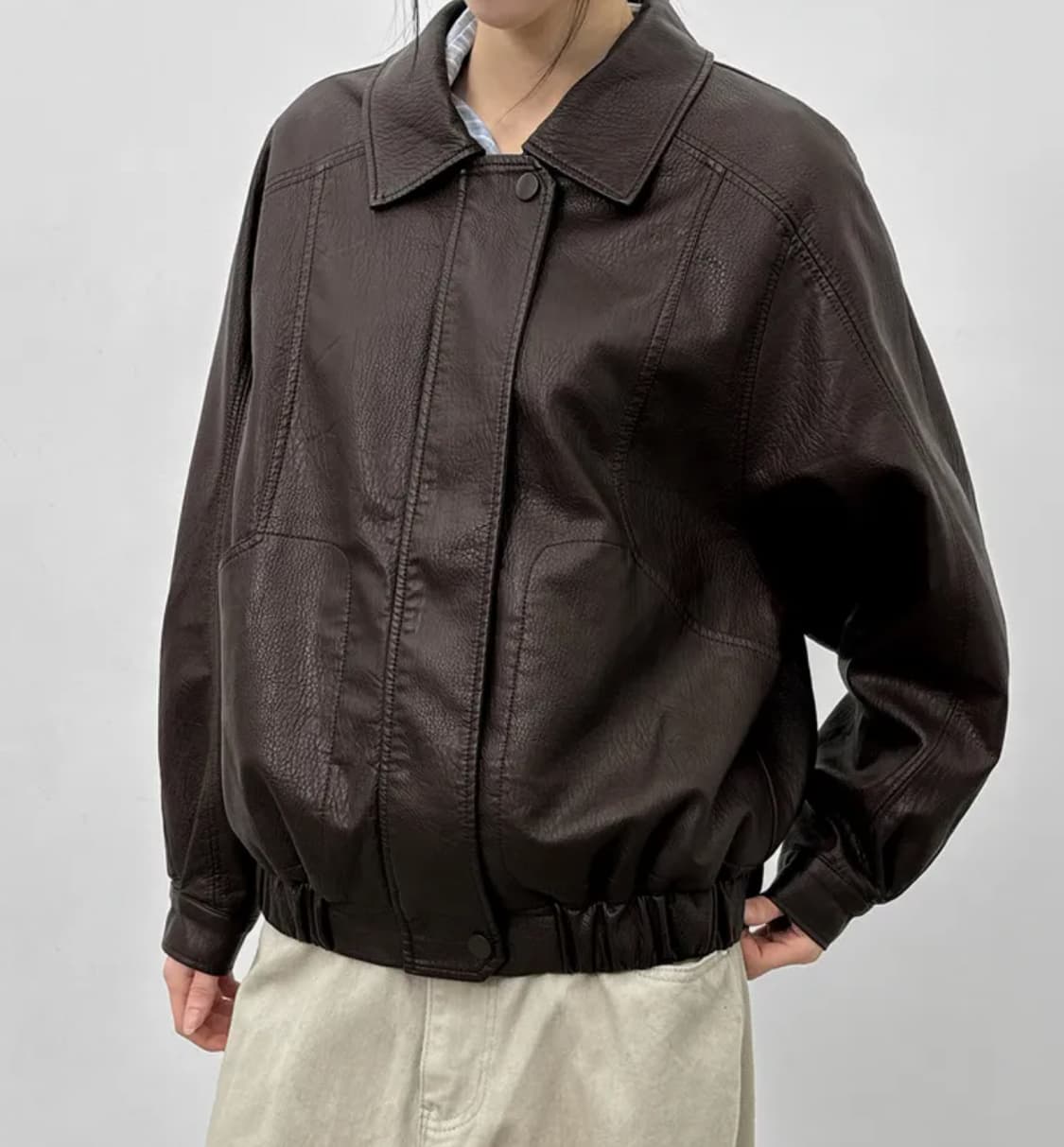 블랙업 레더 점퍼(블랙) 상품이미지1