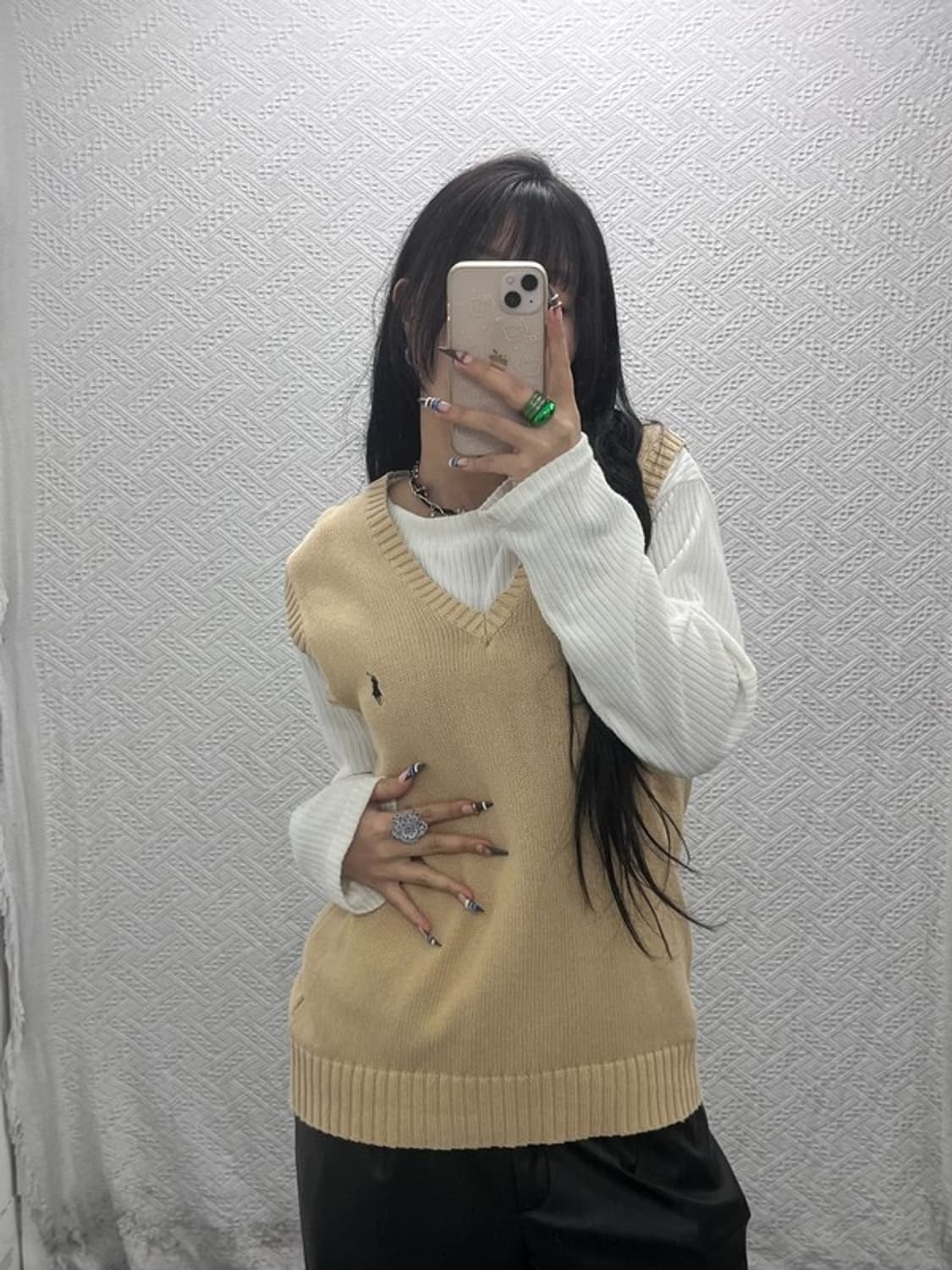 폴로 랄프로렌 빈티지 모던 캐주얼 브이넥 니트 조끼 90 C07959 상품이미지1