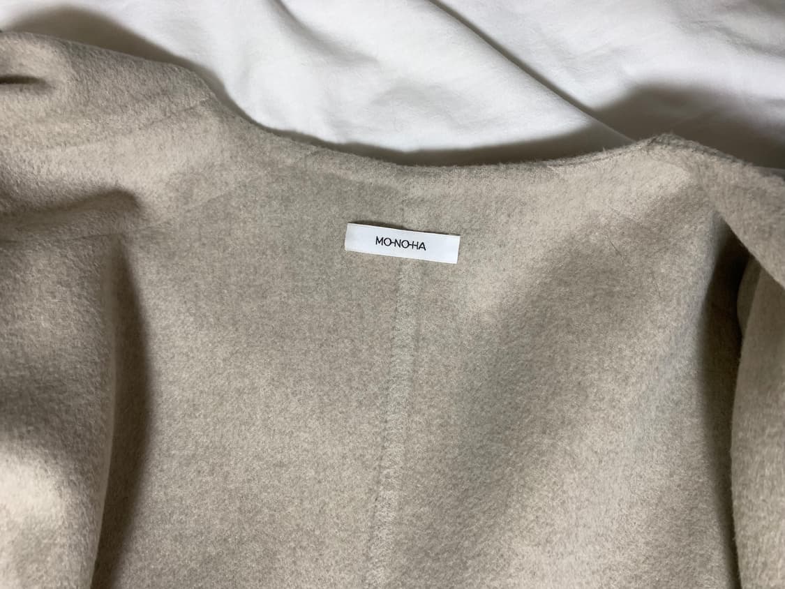 모노하 라운드넥 핸드메이드 코트 베이지  상품이미지3