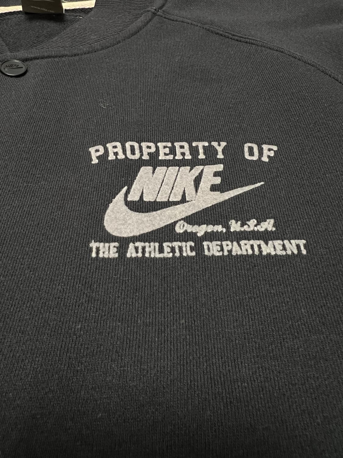 나이키 PROPERTY OF 로고 버튼 스웻 자켓 / 네이비 / XL  상품이미지7