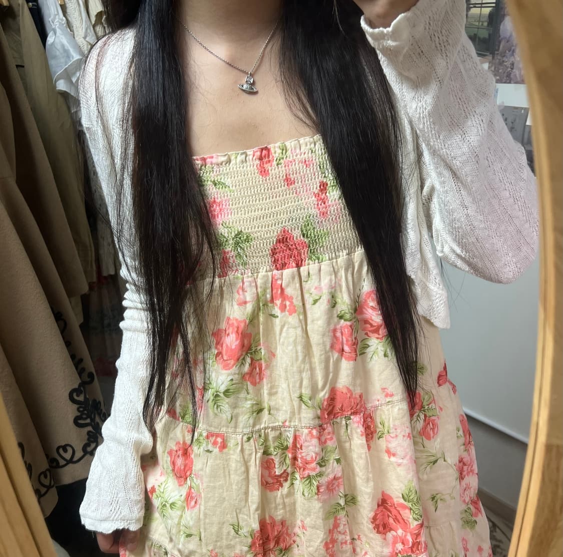모리걸 하구미 여리핏 원버튼 볼레로 가디건 아이보리 상품이미지4
